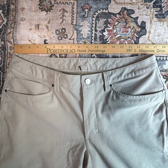 Lululemon ABC Slim Fit Pants Bone Tan color Size 33 Utilitec Business Golf - Picture 9 of 11